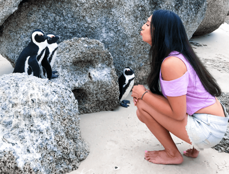 Nicole sending kisses to birds